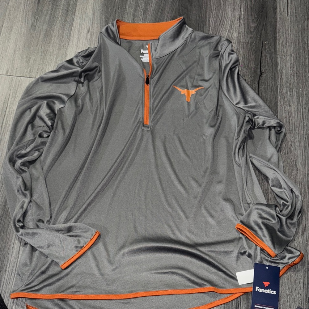 Fanatics Gray and Orange Quarter-Zip Pullover